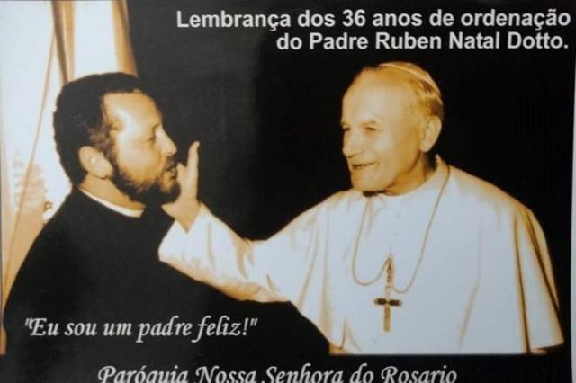 Em 1999 com o Papa João Paulo II, em Roma