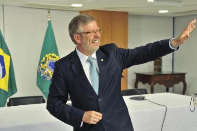 Brasilia O presidente em exercicio da Presidencia da Republica deputado Marco Maia fala a imprensa no Palacio do Planalto marco maia