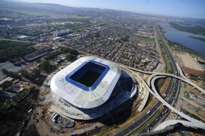  Porto Alegre, RS, Brasil - Foto aérea da Arena, futuro estádio do Grêmio portoalegrense.