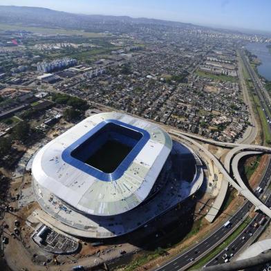  Porto Alegre, RS, Brasil - Foto aérea da Arena, futuro estádio do Grêmio portoalegrense.