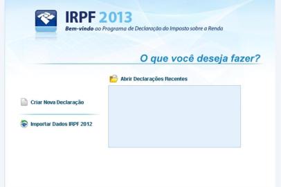  

Print do programa para declaração de imposto de renda 2013.