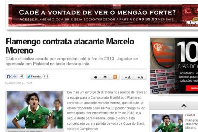 marcelo moreno, moreno, flamengo, site, futebol