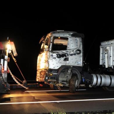  

Uma carreta com placas de Curitiba carregada de sucata tombou na noite de quarta-feira na freeway. O acidente ocorreu por volta das 22h15min no km 48, em Gravataí, no sentido Capital - Litoral. O motorista, que apresentava sinais de embriaguez, morreu atropelado depois de sair do veículo.