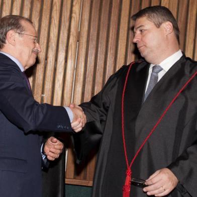 PORTO ALEGRE, RS, BRASIL: Governador Tarso Genro,participa da posse do procurador-geral de Justiça, Eduardo de Lima Veiga, na sede do Ministério Público.