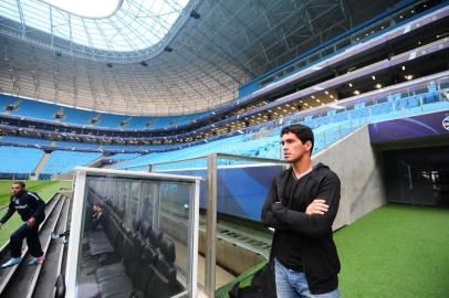 riveros, volante, grêmio, arena, treino, apresentação