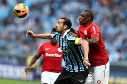  

PORTO ALEGRE, RS, BRASIL, 04-08-2013.Campeonato Brasileiro 2013,clássico de número 397, Grêmio x Inter na Arena. (Foto: Jefferson Botega/Agência RBS / ESPORTE)
Indexador: Jefferson Botega