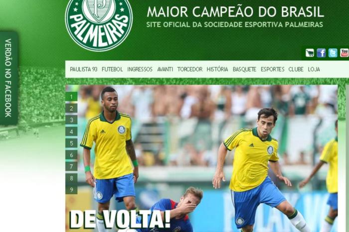 Reprodução / Reprodução,Site oficial do Palmeiras