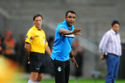  PORTO ALEGRE ,RS, BRASIL - 01/05/2013FOTO:RICARDO DUARTE /ZERO HORA/agência RBS,ESPORTECopa Libertadores 2013, Grêmio x Santa Fé na Arena do Grêmio.Técnico Roger Machado