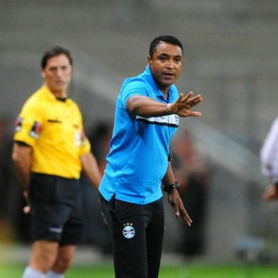  PORTO ALEGRE ,RS, BRASIL - 01/05/2013FOTO:RICARDO DUARTE /ZERO HORA/agência RBS,ESPORTECopa Libertadores 2013, Grêmio x Santa Fé na Arena do Grêmio.Técnico Roger Machado