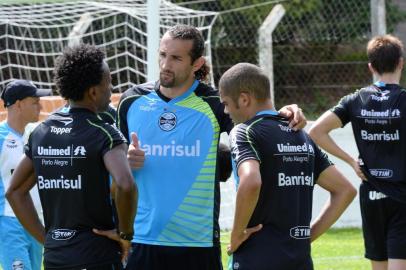 Treino do Grêmio durante a pré-temporada em Bento Gonçalves. No lance, o atacante argentino Hernán Barcos.