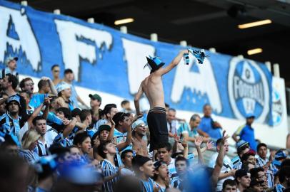  

PORTO ALEGRE, RS, BRASIL ¿ 09-02-2014 - Clássico Gre-Nal 399, na Arena do Grêmio, torcida gremista (FOTO: RICARDO DUARTE/AGÊNCIA RBS, ESPORTE)