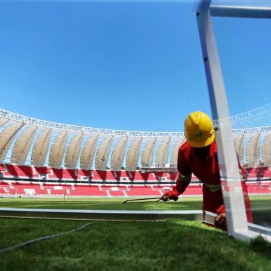  

PORTO ALEGRE, RS, BRASIL, 28-01-2014 : Imagens dos bastidores do novo estádio Beira Rio, casa do Internacional e palco principal da Copa do Mundo em Porto Alegre. (Foto: BRUNO ALENCASTRO/Agência RBS, Editoria Esportes)