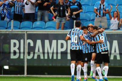 PORTO ALEGRE, RS, BRASIL. Grêmio x Novo Hamburgo na Arena do Grêmio em partida válida pela décima rodada do Gauchão 2014.
Foto: Ricardo Duarte/Agência RBS