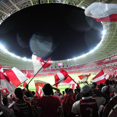  

PORTO ALEGRE, RS, BRASIL, 26-02-214: Fotos para a matéria especial sobre o segundo teste do Novo Beira-Rio, realizado durante o jogo INTER X BRASIL-PEL, em partida válida pelo Campeonato Gaúcho. (Foto: Carlos Macedo/Agência RBS, ESPORTES)