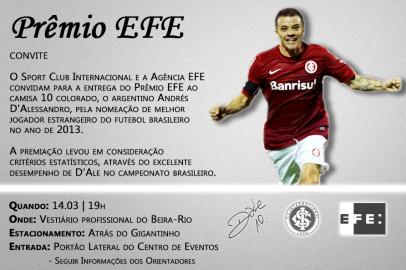 rdgol; d'alessandro recebe premiação, agência EFE