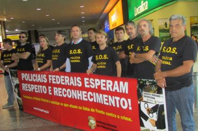 Policiais federais - PF - protesto - aeroporto - Salgado Filho - rdgol