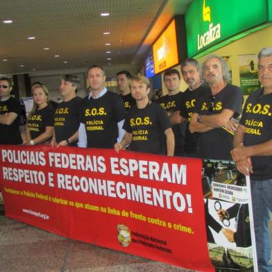 Policiais federais - PF - protesto - aeroporto - Salgado Filho - rdgol