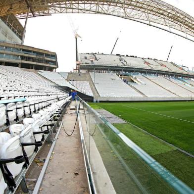 SÃO PAULO, SP, BRASIL. Obras na Arena Corinthians, o Itaquerão, estádio que está sendo construído no distrito de Itaquera, zona leste de São Paulo.
Foto: Bruno Alencastro/Agência RBS