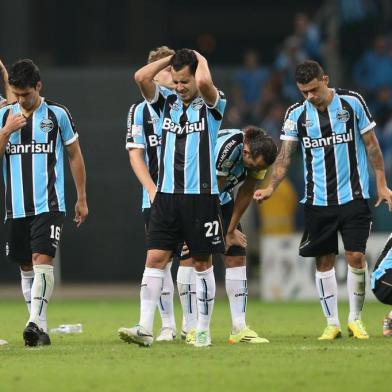  

PORTO ALEGRE - RS , BRASIL , 30-04-2014 - LIBERTADORES - Oitavas de Final, Grêmio x San Lorenzo na Arena.(FOTO:DIEGO VARA/AGÊNCIA RBS)
Preparação dos jogadores para os pênaltis