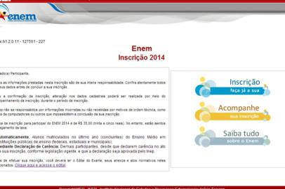 inscrições, enem, 2014, print, educação, mec, rdgol