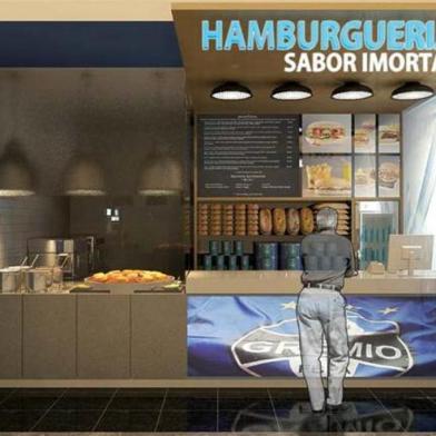 Projeto de loja da Hamburgueria 1903, que será lançada pelo Grêmio