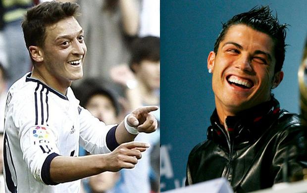 arte sobre fotos ozil e cristiano ronaldo alemanha portugal