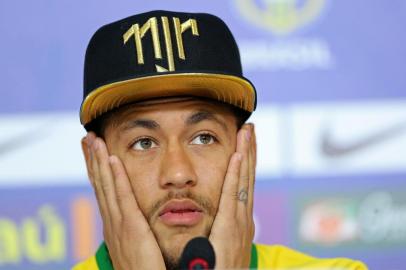 Neymar da Seleção brasileira durante entrevista coletiva na Granja Comary, 10 de julho de 2014. HEULER ANDREY/Mowa Press