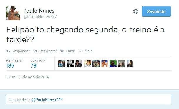 Reprodução / Twitter @paulonunes777