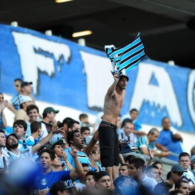  

PORTO ALEGRE, RS, BRASIL ¿ 09-02-2014 - Clássico Gre-Nal 399, na Arena do Grêmio, torcida gremista (FOTO: RICARDO DUARTE/AGÊNCIA RBS, ESPORTE)