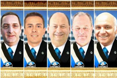 Grêmio terá cinco canditados a presidência: Romildo Bolzan Jr., Homero Bellini Jr., Jorge Bastos, Pierre Gonçalves e Nilton Cabistani 