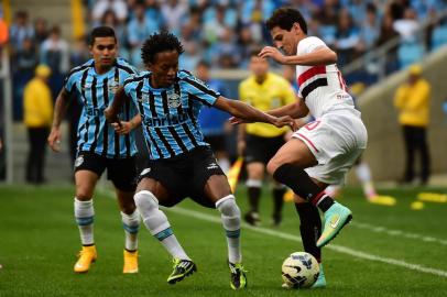 PORTO ALEGRE, RS, BRASIL. Grêmio e São Paulo se enfrentam na Arena pelo Campeonato Brasileiro 2014.
Foto: Ricardo Duarte/Agência RBS