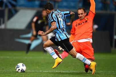  

PORTO ALEGRE, RS, BRASIL,08-10-2014: Campeonato Brasileiro, 27ª  rodada, Grêmio x Sport Recife na Arena.( FOTO:MAURO VIEIRA/AGENCIA RBS)
Jogador Dudu faz o segundo gol do Grêmio no segundo tempo, Grêmio 2x0 Sport. 