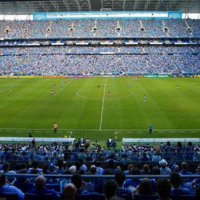  

PORTO ALEGRE, RS, BRASIL, 09-11-2014: Grêmio e Inter se enfrentam pelo GRE-NAL 403, na Arena do Grêmio, pela 33ª rodada do Brasileirão.(FOTO:JULIO CORDEIRO/AGÊNCIA RBS)