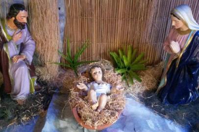 Presépio montado para o Natal na Catedral São Paulo em Blumenau