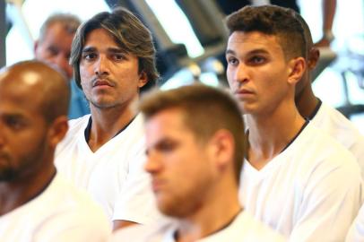  PORTO ALEGRE, RS, BRASIL, 08/01/2015 : Grêmio se reapresenta para a temporada 2015 no CT Luiz de Carvalho, na Arena. Na foto: jogador Marcelo Moreno. (FOTOS: BRUNO ALENCASTRO/AGÊNCIA RBS, Editoria Esportes)