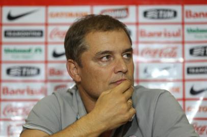 Técnico Diego Aguirre, do Inter, concede entrevista coletiva em Bento Gonçalves, durante a pré-temporada. 