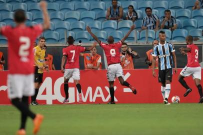  PORTO ALEGRE,RS, BRASIL - 11-02-2015 - Grêmio x Brasil-Pel pela quarta rodada do Gauchão 2015 na Arena do Grêmio.Jogador Nena abre o placar para Brasil-Pel 1x0 Grêmio. RICARDO DUARTE/AGÊNCIA RBS)