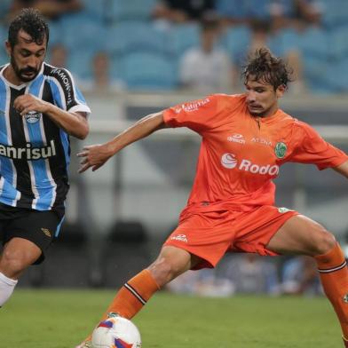  PORTO ALEGRE,RS, BRASIL, 23-02-2015 - Campeonato Gaúcho 2015- 7ª Rodada, Grêmio x Juventude na Arena do Grêmio.(Foto:RICARDO DUARTE/Agência RBS)Jogador Douglas (E)