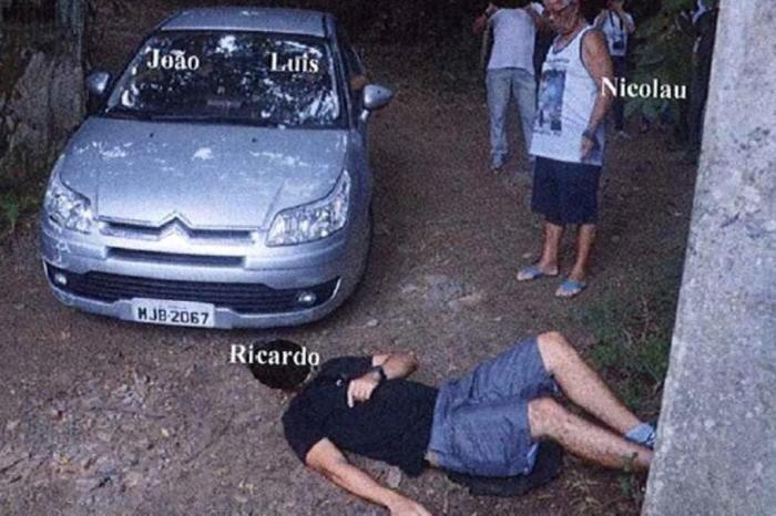 Imagem da reconstiuição do crime do Caso Ricardinho / Reprodução