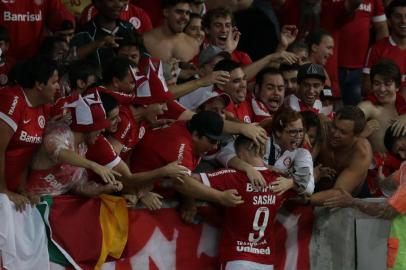  PORTO ALEGRE,RS, BRASIL, 26-02-2015 - Libertadores - 2ª Rodada, Internacional x Universidad de Chile no estádio Beira-Rio.(Foto:RICARDO DUARTE/Agência RBS)Jogador Eduardo Sasha faz o terceiro gol, Inter 3x1 Universidad de Chile.