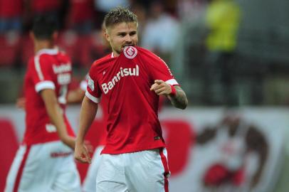  PORTO ALEGRE,RS, BRASIL, 26-02-2015 - Libertadores - 2ª Rodada, Internacional x Universidad de Chile no estádio Beira-Rio.(Foto:DIEGO VARA/Agência RBS)Jogador Eduardo Sasha faz o terceiro gol, Inter 3x1 Universidad de Chile.Indexador:                                 