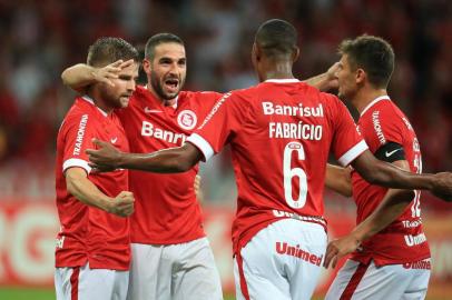  PORTO ALEGRE,RS,BRASIL, 11-03-2015 - Campeonato Gaúcho 2015 - 10ª Rodada, Inter x Aimoré no estádio Beira-Rio. (FOTO:FERNANDO GOMES/ AGÊNCIA RBSJogador Sasha faz o segundo gol, Inter 2x0 Aimoré