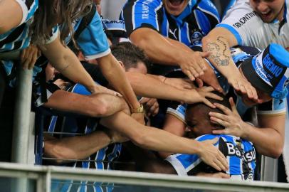  PORTO ALEGRE,RS, BRASIL, 15-04-2015:Copa do Brasil - 1ª Fase (Jogo de volta) Grêmio x Campinense-PB na arena do Grêmio.(FOTO:FERNANDO GOMES/AGÊNCIA)Jogador Lincoln faz o segundo gol, Grêmio 2x0 Campinense-PB