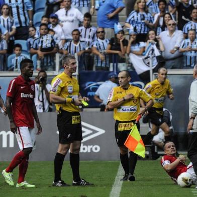  PORTO ALEGRE, RS, BRASIL, 26-04-2015 : Gre-Nal de número 405, primeira partida da final do Campeonato Gaúcho 2015, entre Grêmio e Internacional, na Arena.  (Foto: Mateus Bruxel/Agência RBS, Editoria Esportes)Indexador: DIEGO VARA