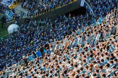  PORTO ALEGRE, RS, BRASIL, 26-04-2015: Gre-Nal de número 405, primeira partida da final do Campeonato Gaúcho 2015, entre Grêmio e Internacional, na Arena. (Foto: Omar Freitasl/Agência RBS, Editoria Esportes)Indexador: Omar Freitas