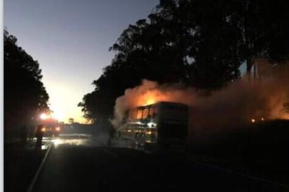 ônibus, fogo, incêndio, são sepé, planalto