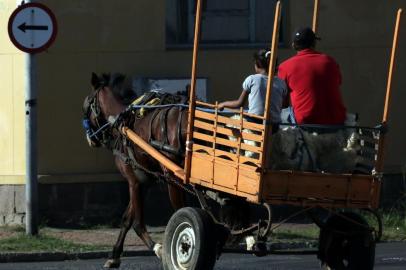  PORTOALEGRE-RS-BR-DATA:20150518Carroceiro circulando pela avenida Sertório.FOTÓGRAFO:TADEUVILANI