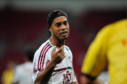  PORTO ALEGRE, RS, BRASIL - 12-08-2015 - Campeonato Brasileiro - 18ª Rodada, Inter x Fluminense no estádio Beira-rio (FOTO:FÉLIX ZUCCO/AGÊNCIA RBS)Jogador Ronaldinho Gaúcho