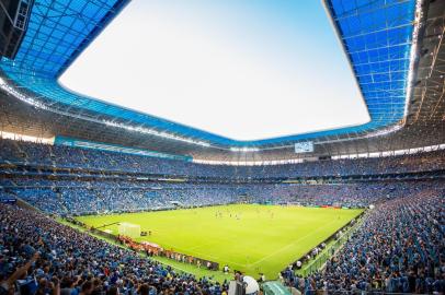  PORTO ALEGRE, RS, BRASIL, 26-04-2015: Gre-Nal de número 405, primeira partida da final do Campeonato Gaúcho 2015, entre Grêmio e Internacional, na Arena. (Foto: Omar Freitasl/Agência RBS, Editoria Esportes)Indexador: Omar Freitas