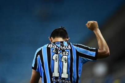  PORTO ALEGRE, RS, BRASIL,08-10-2014: Campeonato Brasileiro, 27ª  rodada, Grêmio x Sport Recife na Arena.( FOTO:RICARDO DUARTE/AGENCIA RBS)Jogador Alán Ruiz abre o placar no primeiro tempo, Grêmio 1x0 Sport